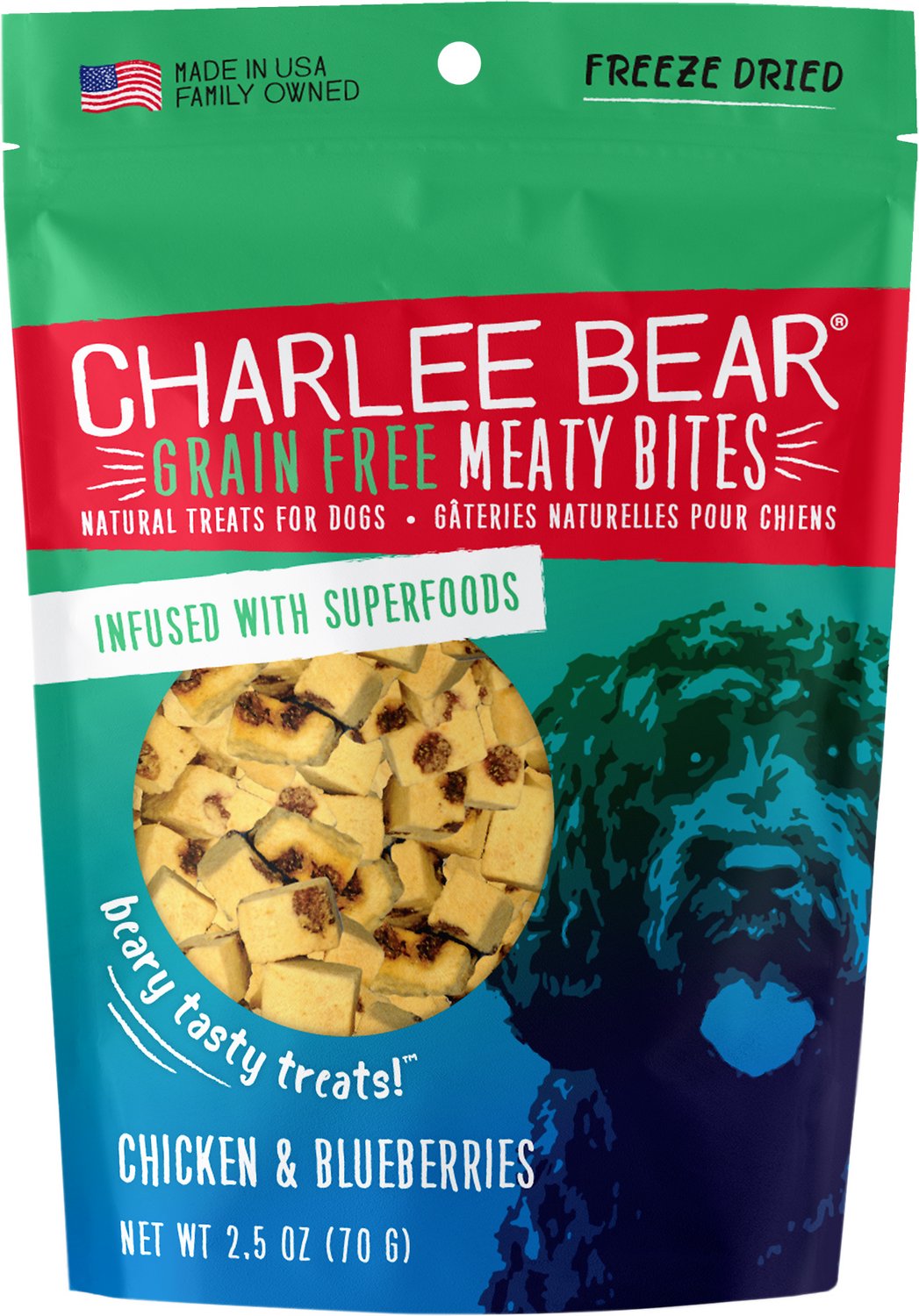 Charlee Bear GF Dog Treats - Meaty Bites (2.5oz)